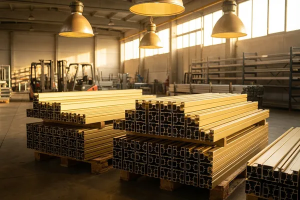 Gold anodised aluminum window frame profiles